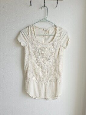 Meadow Rue  Ivory Crochet Lace Blouse